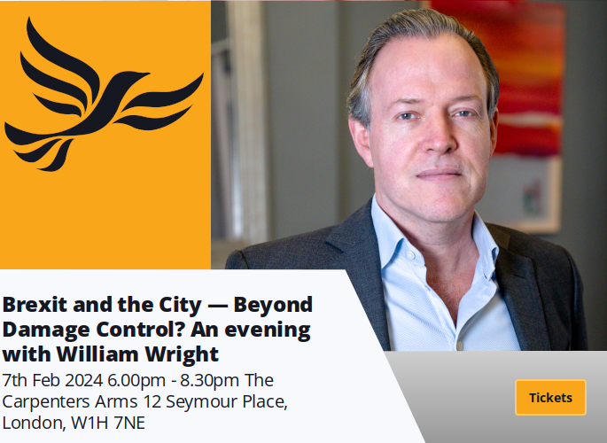 Brexit and the City — Beyond Damage Control? An evening with William Wright